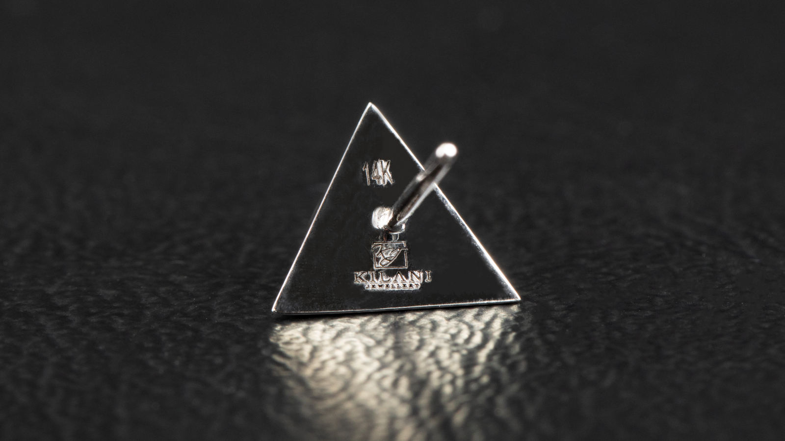 14K Gold Pyramidal Shape Diamond Earrings