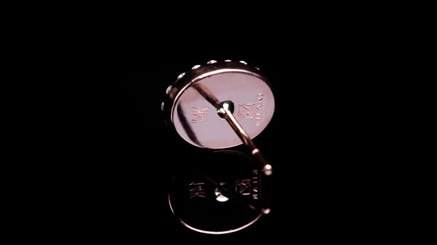 14K Rose Gold Oval Shape Diamond Earrings