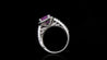 14K White Gold Rectangle Pink Sapphire In Halo Ring