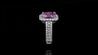 14K White Gold Rectangle Pink Sapphire In Halo Ring