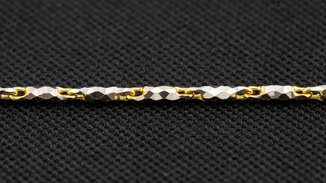 10K Two-Tone Gold Love Link Chain