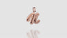 10K Rose Gold Brushed Initial Script Pendant