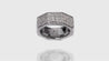 10K White Gold Octagon Diamond Band Ring