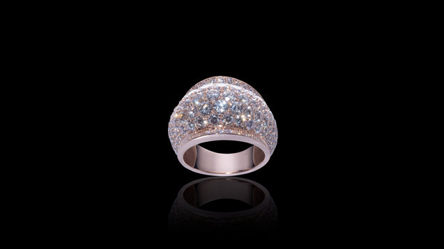 10K Rose Gold 360 Galaxy Diamond Ring