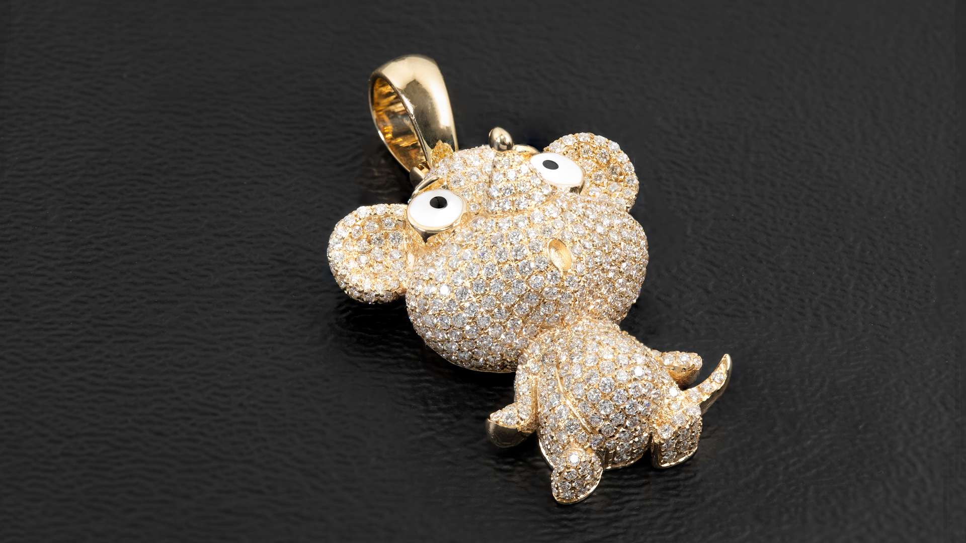 14K Yellow Gold Mouse Chinese Zodiac Diamond Pendant