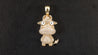 14K Yellow Gold Ox Chinese Zodiac Diamond Pendant