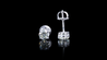 14K White Gold Single Diamond Stud Earrings