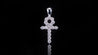 14k White Gold Tennis Ankh Diamond Pendant