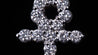 14k White Gold Tennis Ankh Diamond Pendant