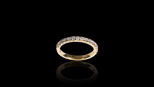 18K Yellow Gold Open Wall Band Ring (0.60CT)