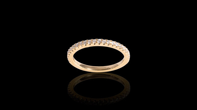 18K Yellow Gold Open Wall Band Ring (0.43CT)