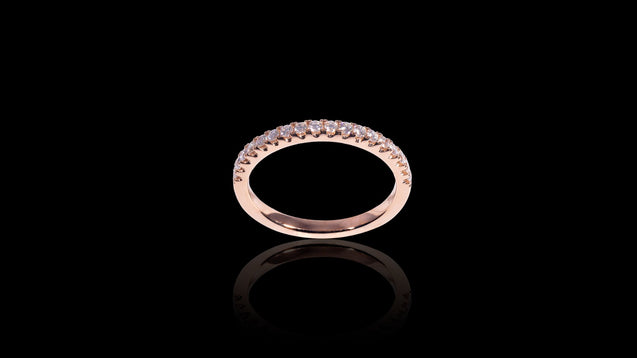 18K Rose Gold Open Wall Band Ring (0.43CT)