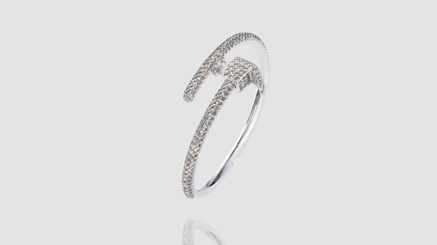 18K White Gold Diamond Chakoch Bangle Bracelet