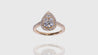 18K Yellow Gold Kilani Signature Pear Shape Diamond Engagement Ring