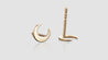 14K Yellow Gold Moon Stud Earrings