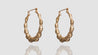 10K Yellow Gold Big Bamboo Hoop Earrings