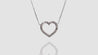 18K White Gold See Through Heart Diamond Necklace