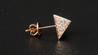 14K Rose Gold Pyramidal Shape Diamond Earrings