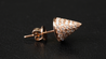 14K Rose Gold Cone Shape Diamond Earrings