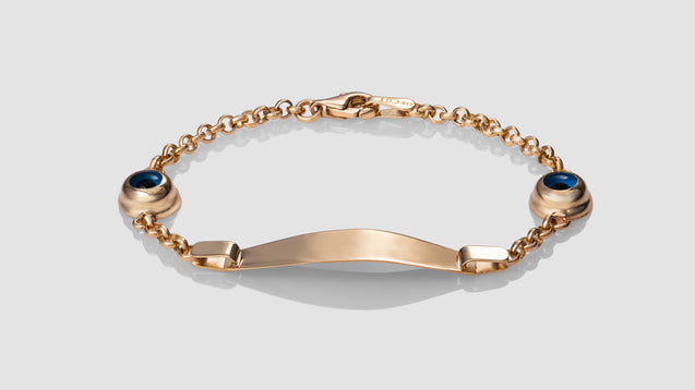 10K Yellow Gold Eye Link ID Bracelet