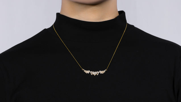 18K Rose Gold Diamond Flying Love Mom Heart Pendant