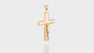 10K Yellow Gold 3D Large Crucifix Cross