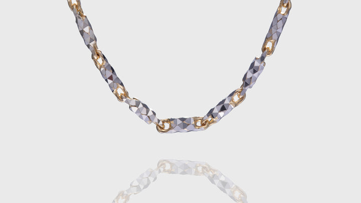 10K Two-Tone Gold Love Link Chain