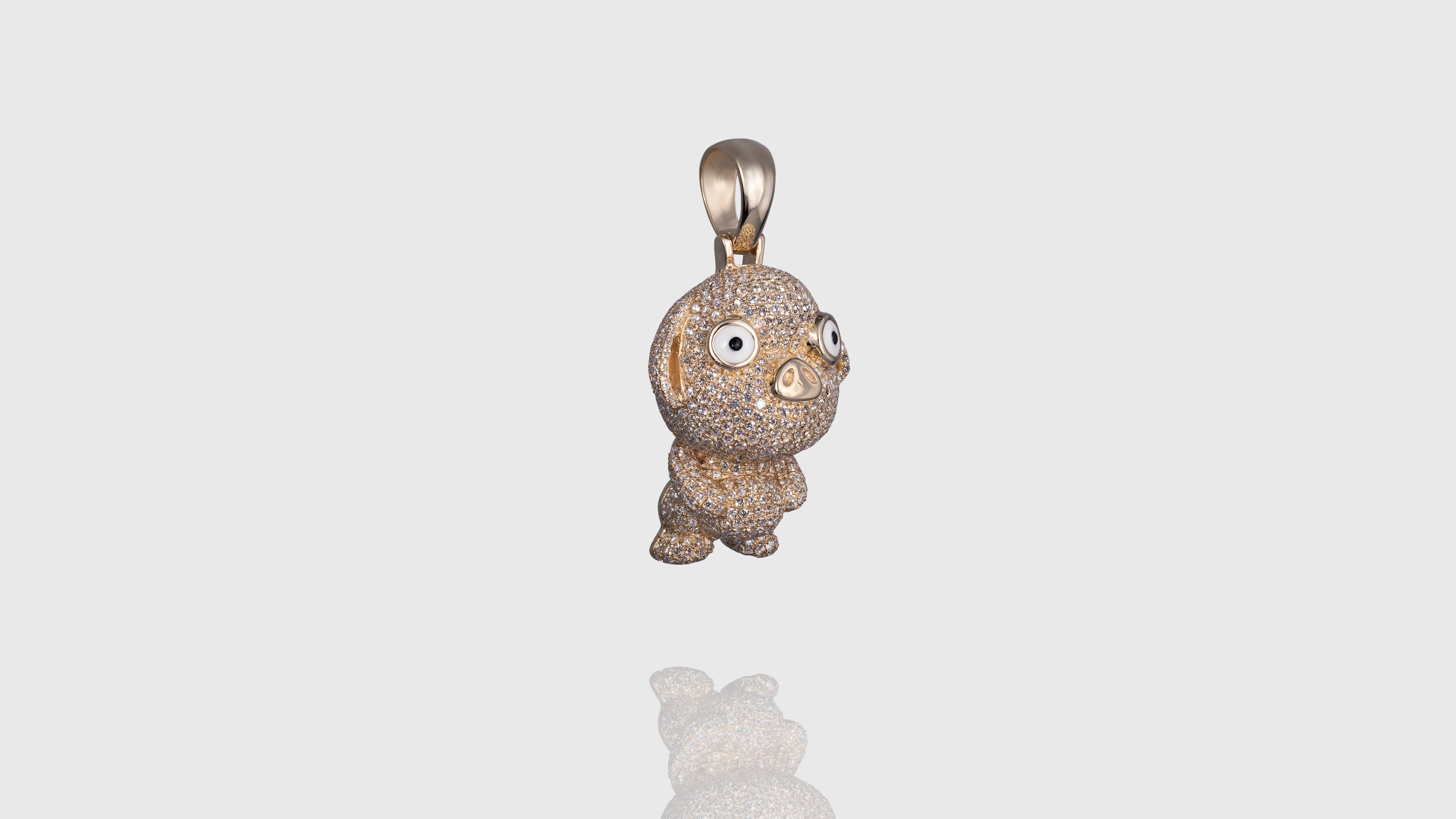14K Yellow Gold Pig Chinese Zodiac Diamond Pendant Kilani Jewellery Inc. Kilani Custom Design Trading Inc