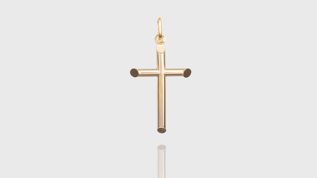 10K Yellow Gold Large Plain Cross