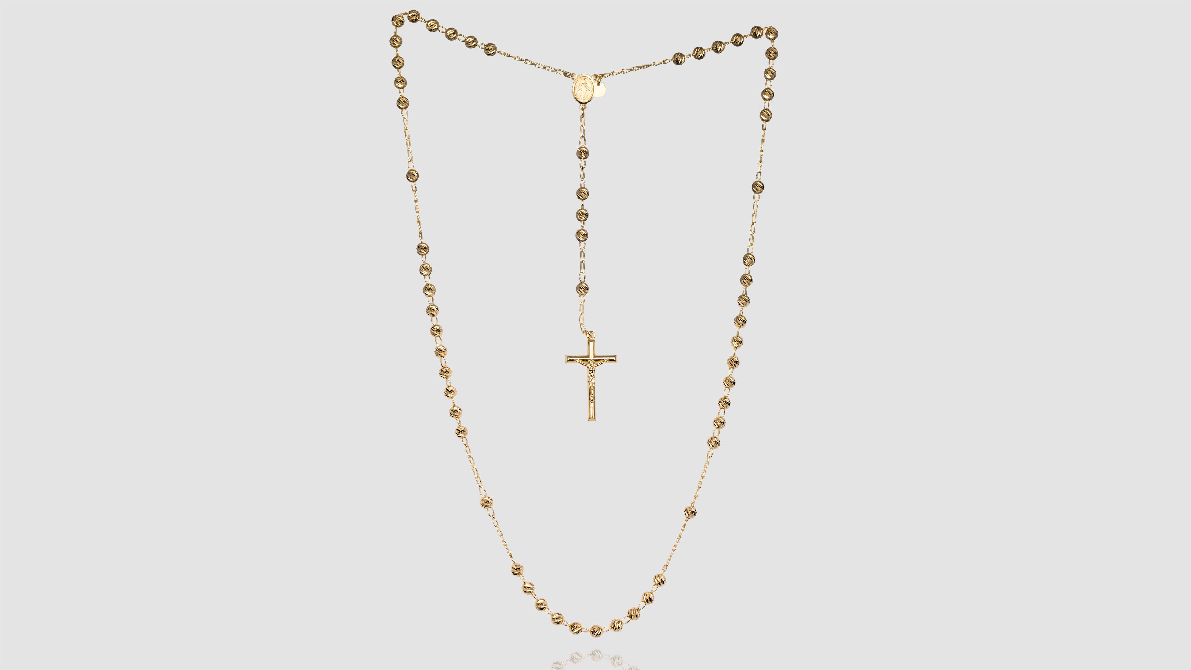 10k Yellow Gold Rosary With Diamond-Cut Beads - AU1401 | JTV.com