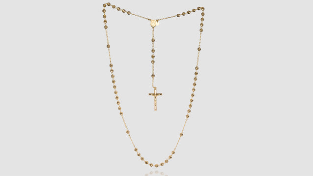 10K Yellow Gold Rosary Necklace