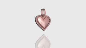 10K Rose Gold Diamond Surrounded Heart Pendant