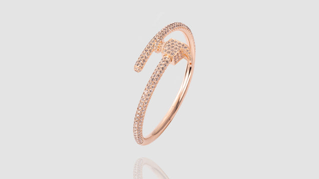 18K Rose Gold Diamond Chakoch Bangle Bracelet