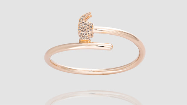 [Pre-Order] 18K Rose Gold Diamond Chakoch Head Bangle Bracelet (17-20)