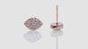 14K Rose Gold Eye Shape Diamond Earrings