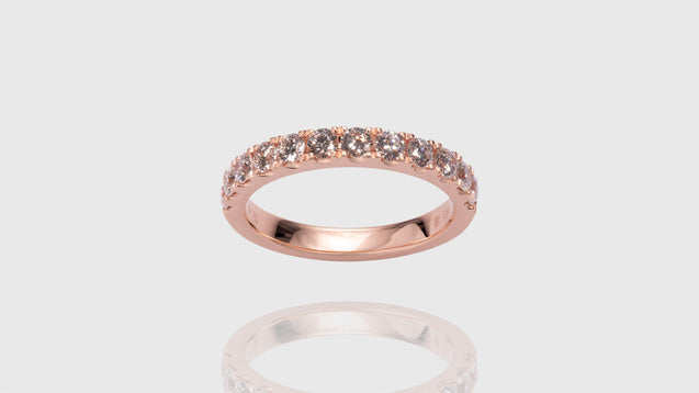 18K Rose Gold Open Wall Band Ring (0.43CT)