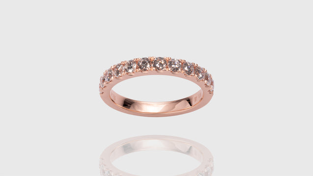 18K Rose Gold Open Wall Band Ring (0.33CT)