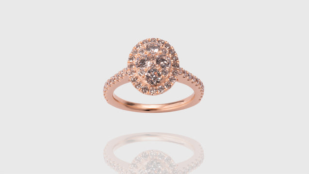 18K Rose Gold Kilani Signature Oval Engagement Ring