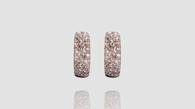 18K Rose Gold Kilani Pave Diamond Huggies