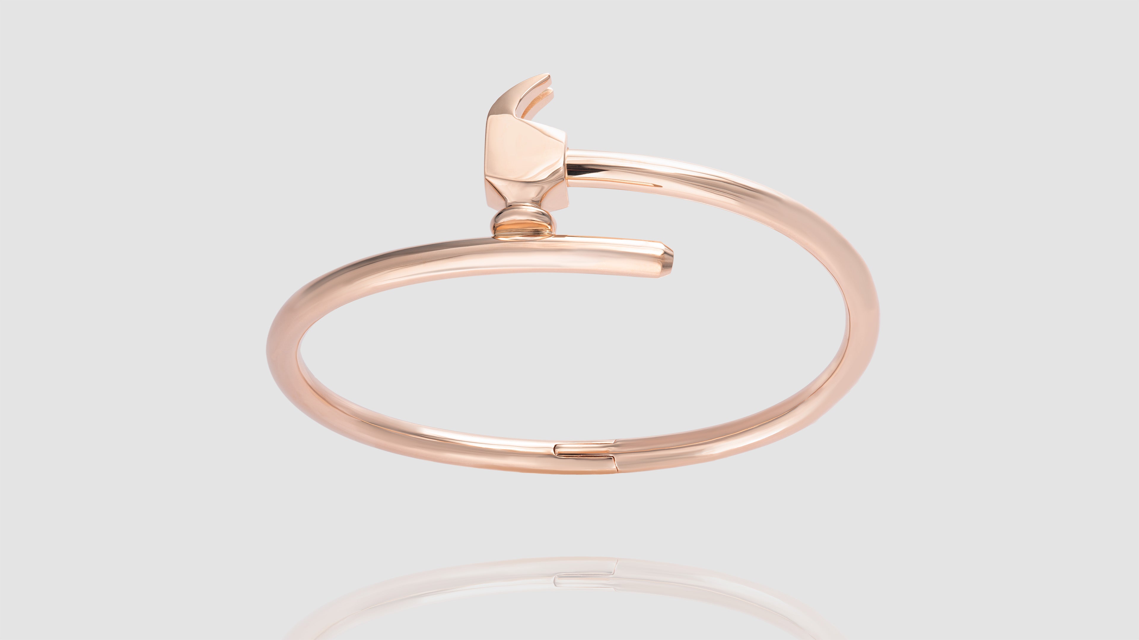 Pre Order 18K Rose Gold Plain Chakoch Bangle Bracelet Kilani