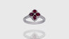 18K White Gold Ruby Starburst Diamond Ring