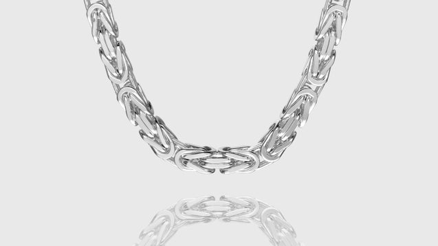 18K White Gold Babel Link Chain