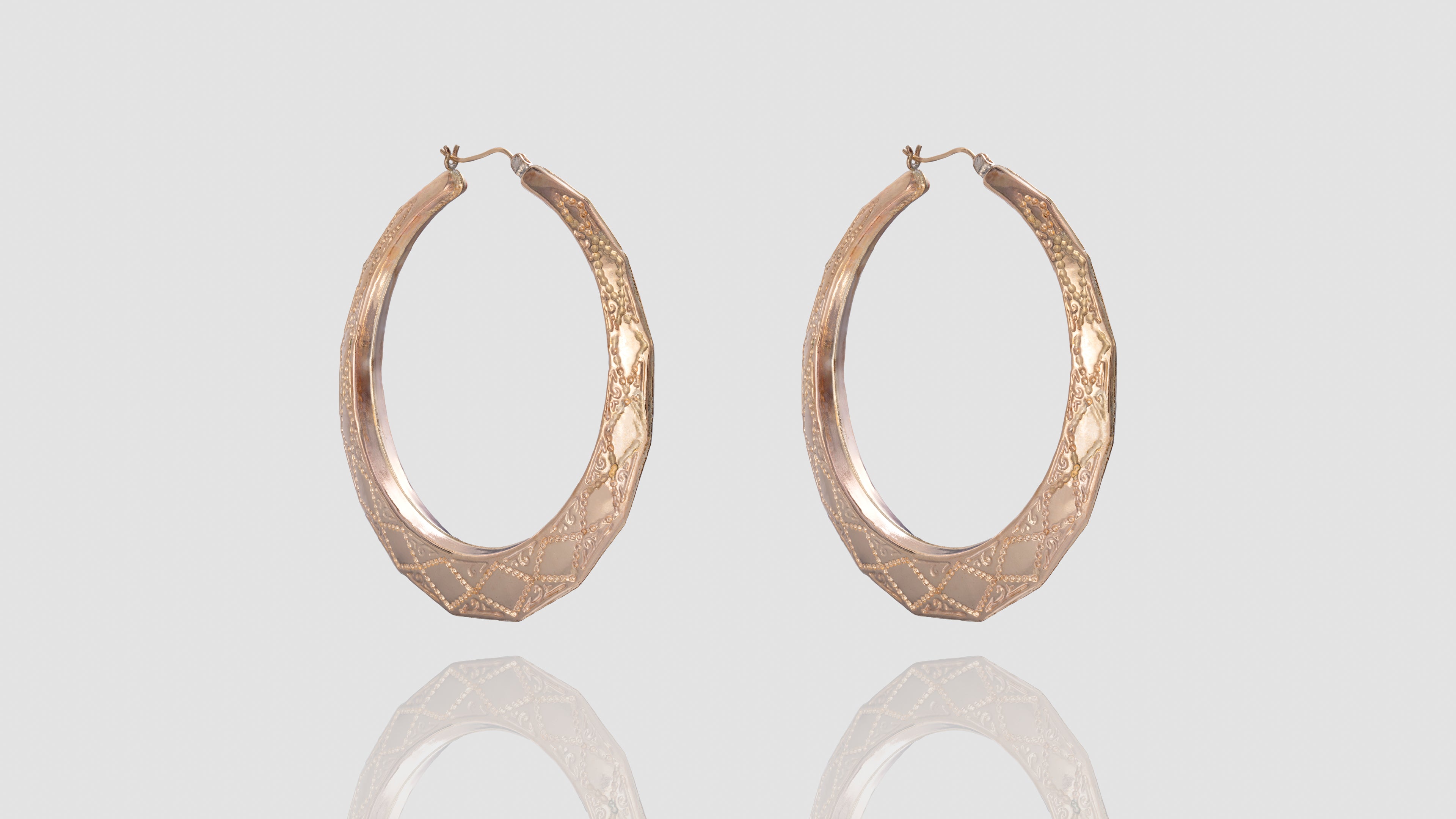 10K Gold Embroidery Hoop Earrings