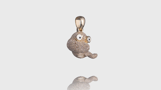 14k Yellow Gold Snake Chinese Zodiac Diamond Pendant