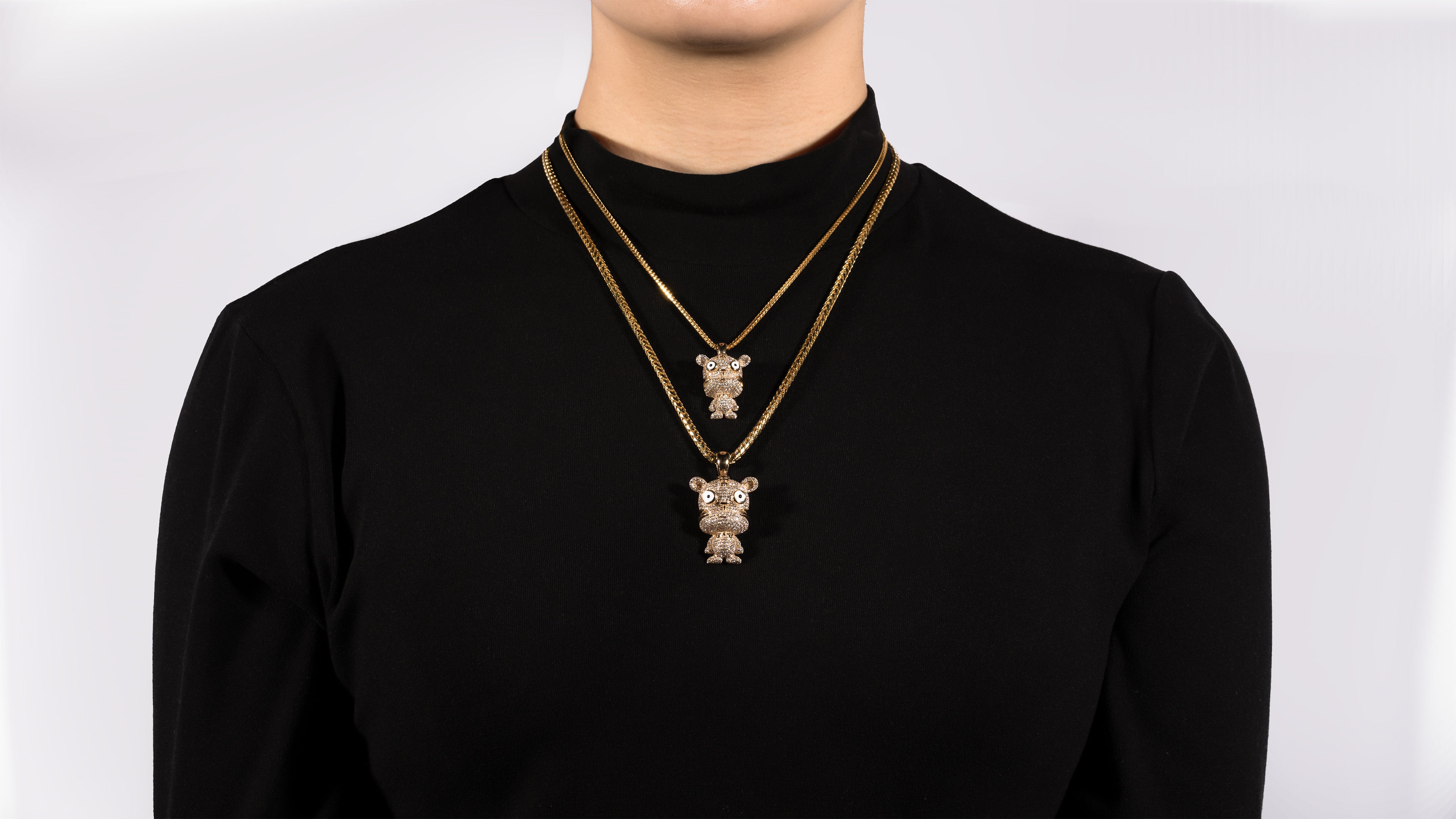 14k Yellow Gold Tiger Chinese Zodiac Diamond Pendant