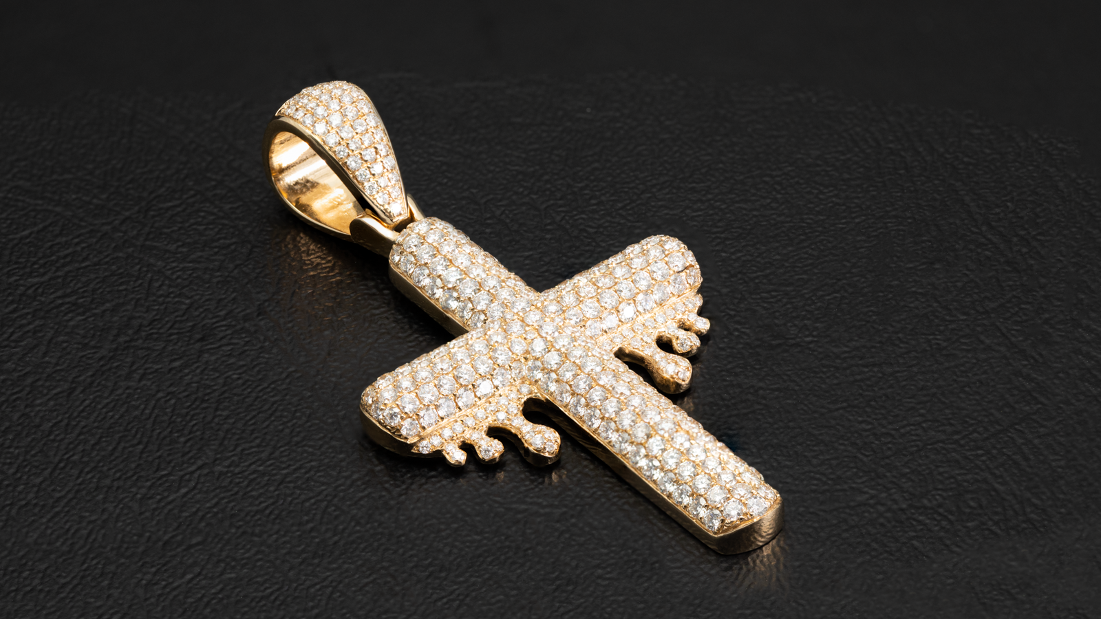 Diamond drip cross best sale pendant