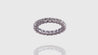 18K White Gold U Shape Eternity Diamond Band Ring