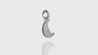 14K White Gold Crescent Moon Charm Diamond Pendant