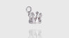 14K White Gold Diamond Mini Charm Crown Pendant