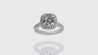 18K White Gold Cushion Halo Engagement Diamond Ring